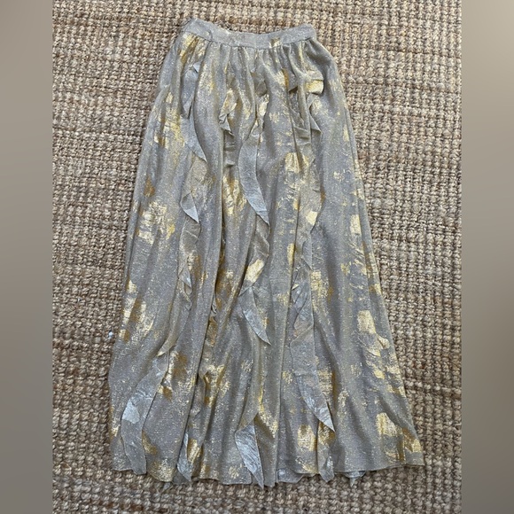 Anthropologie Moulinette Soeurs Gold Fallen Star Maxi Skirt size 2 🌟 - Picture 7 of 9
